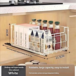 Étagère de <span class=keywords><strong>rangement</strong></span> de cuisine pliable en métal sur pied avec design portable pour le <span class=keywords><strong>rangement</strong></span> des épices et des assaisonnements sur comptoir - Product Image 5