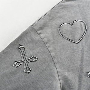 Sudadera con Capucha TOPSHOW de Alta Calidad con Apliques de Letras Bordadas, Sudadera Informal 100% Algodón Lavado para Hombre - Product Image 6