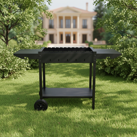 Barbecue portable en acier de haute qualité et durable avec chariot pour l'extérieur, idéal pour la maison et le jardin