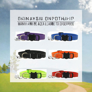 ปลอกคอสุนัขและแมวแบบปรับได้ สะท้อนแสง สีสันตามสั่ง ทำจากไนลอน รุ่นคลาสสิคแบบปลดเร็ว พร้อมกระดิ่ง สำหรับสัตว์เลี้ยง แมวและสุนัข ขายส่ง - Product Image 2