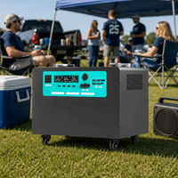 Générateur solaire robuste LiFePO4 29,2 V 2,3 kWh avec charge rapide XT90, prise marine 220 V CA 12 V, écran LCD sur roues pour chantier extérieur
