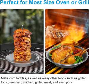 Support vertical pour brochettes de poulet et <span class=keywords><strong>dinde</strong></span> Al Pastor, plateau amovible, en acier inoxydable, résistant à la chaleur, à la corrosion et aux UV - Product Image 6