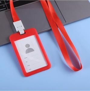 <span class=keywords><strong>Porte</strong></span>-badge d'identification rigide en plastique transparent double face couleur bonbon, avec cordon de <span class=keywords><strong>cou</strong></span> pour bureau, fourni par l'usine - Product Image 2