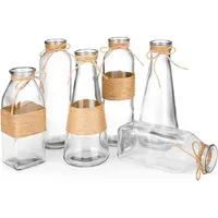 Стеклянные вазы различных уникальных форм креативный веревочный дизайн-набор из 6 прозрачных