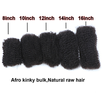 Extensions de cheveux brésiliens Remy Afro Kinky en vrac pour la réparation de dreadlocks et de locs, tressage torsadé avec trame simple