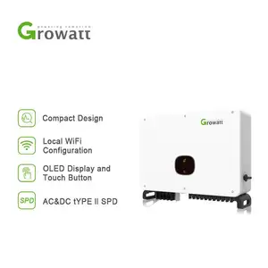 Growatt MAC 40KTL3-X太阳能逆变器混合3相30kw 33kw 40kw 24v纯正弦波并网太阳能光伏逆变器