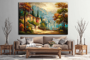 Pintura al óleo <span class=keywords><strong>de</strong></span> paisaje <span class=keywords><strong>de</strong></span> bosque <span class=keywords><strong>de</strong></span> <span class=keywords><strong>Otoño</strong></span> <span class=keywords><strong>de</strong></span> alta calidad pintura al óleo abstracta pintada a mano para la decoración <span class=keywords><strong>de</strong></span> la sala <span class=keywords><strong>de</strong></span> estar del hogar - Product Image 2