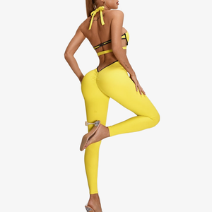 Mono Deportivo Sexy para Mujer, con Bloques de Color en Contraste, Cuello Redondo, Spandex/Nylon, Secado Rápido, Transpirable, para Gimnasio, Fitness, Yoga y Entrenamiento - Product Image 6