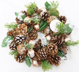 Thực Tế Trang Trí Vòng Hoa Lớn <span class=keywords><strong>Swags</strong></span> Bất Cảm Ứng Bán Buôn Tự Nhiên Bằng Gỗ Giáng Sinh Vòng Hoa - Product Image 3