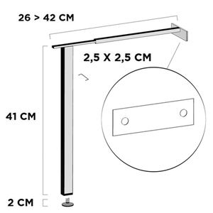 Pieds réglables modernes de 40 cm en pierre pour lavabo ovale de salle de bain ou d'hôtel - Product Image 2