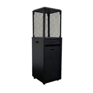 Chauffe-terrasse extérieur noir au gaz, foyer autonome pour balcon avec couvercle en maille - Product Image 1