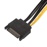 Cable adaptador de alimentación SATA de 15 pines a PCIe PCI-e PCI Express de 6 pines para tarjeta de vídeo