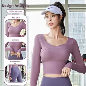 Conjunto de Pilates Profesional para Mujer, Nuevo Modelo 2025, Ropa de Yoga de Manga Larga para Correr por la Mañana y Ejercicio en el Gimnasio, OEM - Product Image 1