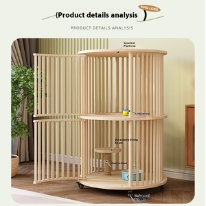Nouveauté Cage pour chat en bois massif Villa ronde pour chat Cage pour chat à plusieurs niveaux Maison pour chat adulte <span class=keywords><strong>Lit</strong></span> pour chat extra large - Product Image 6
