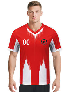 2026 신 시즌 맞춤형 축구 유니폼 고품질 축구 티셔츠 OEM 서비스 자동 절단 열전사 인쇄 100% - Product Image 6