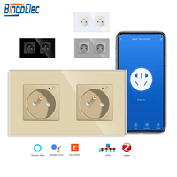 Prise murale intelligente double française en gros avec contrôle à distance Zigbee et mesure de la consommation d'énergie pour projets hôteliers et villas
