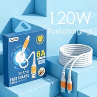 Cable de Carga Rápida Tipo C de 120W, 1m/3 pies, Cable USB C Duradero con Blindaje de Cobre Puro para Carga de Teléfonos Móviles y Cámaras