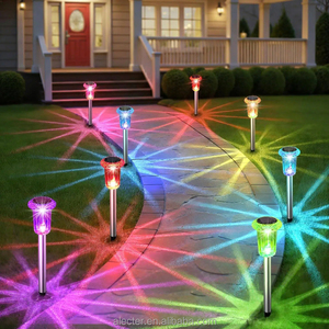 Luces Solares para Camino Alecter, de Acero Inoxidable, Resistentes al Agua, con Clasificación IP54, Luz Blanca Cálida, para Jardines - Product Image 1