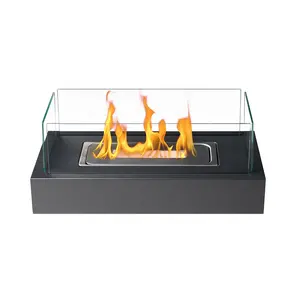 新设计便携式室内室外壁炉桌面火坑碗迷你火坑花园独立式玻璃壁炉
