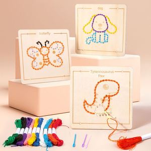Juguete de Cuentas de Madera para Enhebrar, Ideal para Viajes, Fiestas y Actividades, Juego de Enhebrar Animales para Niños de 4 a 6 Años - Product Image 3