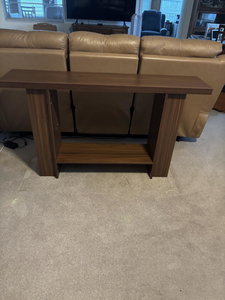 Table <span class=keywords><strong>d</strong></span>'<span class=keywords><strong>entrée</strong></span> longue en chêne rustique, console en bois à 2 niveaux avec étagères latérales de rangement, table <span class=keywords><strong>d</strong></span>'appoint derrière le canapé pour la <span class=keywords><strong>d</strong></span>écoration intérieure - Product Image 3