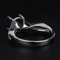 Chinesische Goldschmuckfabrik 9K 10K 14K 18K Massivgold Maßgefertigter Blanko-Ring Halbfertiger Ring für 8,5mm 2,5CT Steinfassung