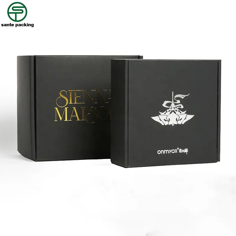 Custom Printed Black Corrugated Cardboard Packaging Mailer Box For Shipping Goods