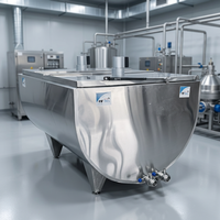 Cuve de refroidissement de lait à expansion directe 2000L en acier inoxydable, horizontal, pour stockage laitier, avec agitateur mélangeur automatique