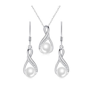 Set di <span class=keywords><strong>Orecchini</strong></span> e Collana in Argento Sterling 925 con Perle d'Acqua Dolce da Donna per la <span class=keywords><strong>Festa</strong></span> <span class=keywords><strong>della</strong></span> <span class=keywords><strong>Mamma</strong></span> o Compleanno <span class=keywords><strong>Orecchini</strong></span> a Lobo a Goccia - Product Image 1
