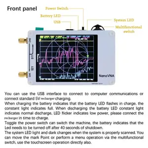 Nanovna penganalisa antena, jaringan vektor H F VHF UHF antena berdiri rentang frekuensi gelombang 50 khz-900 mhz 2.8 inci layar sentuh