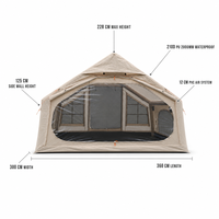 Tente de camping gonflable de luxe personnalisée, imperméable, portable, familiale, grande, pliable, pour le glamping, tente de maison, tente d'air pour l'extérieur