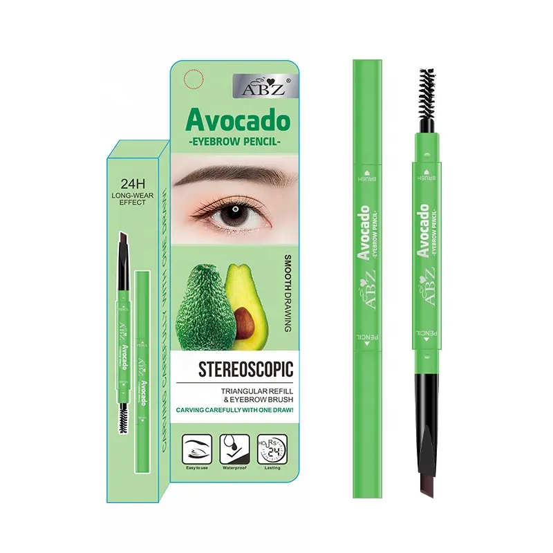 Kaidafa Waterproof Customized Private Label Slim Custom Logo Eye Brow Eyebrow Pencil With Brush
