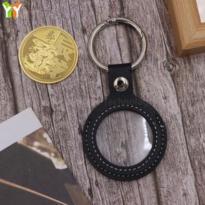 Porte-monnaie en cuir PU avec porte-clés, support standard pour pièces de défi, protège-monnaie commémoratif simple - Product Image 4