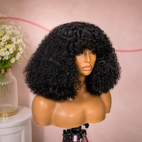 Peluca de Cabello Humano Rizado Brasileño Barato con Encaje Frontal 13*4, 200% de Densidad, Precio de Fábrica, Venta Directa, Súper Doble Trama, Rizado Pixie