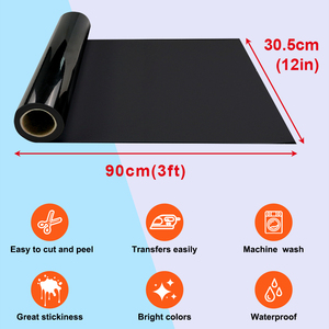 Rollo <span class=keywords><strong>de</strong></span> Vinilo <span class=keywords><strong>de</strong></span> Transferencia <span class=keywords><strong>de</strong></span> Calor <span class=keywords><strong>de</strong></span> PU <span class=keywords><strong>Flexible</strong></span> <span class=keywords><strong>de</strong></span> Alta Calidad Hongcai 30X90CM 12in*3FT para Ropa, Camisetas y Textiles, Fácil <span class=keywords><strong>de</strong></span> Cortar y Descartar - Product Image 3