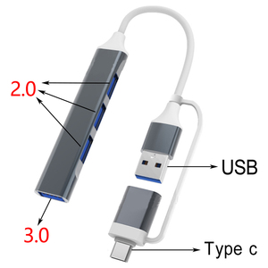 Eonline 6 trong 1 loại C USB Hub Dock 3.0 USB 3.0 HUB 4 cổng đa Splitter Adapter OTG cho Lenovo Huawei Xiaomi MacBook nhôm - Product Image 6