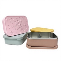 Boîte à lunch carrée en acier inoxydable 304 de haute qualité, de qualité alimentaire, à un seul niveau, avec couvercle en plastique, réutilisable, anti-fuite, verte