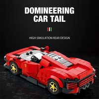 Reobrix11027 Supercar SP3 à huit grilles, modèle de voiture de course en blocs de construction, personnalisable pour enfants, ensembles de blocs de construction MOC