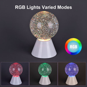 Boule de cristal lumineuse, ornement d'ambiance <span class=keywords><strong>liquide</strong></span> avec batterie, recharge, paillettes décoratives, cadeau lumineux, veilleuse - Product Image 5