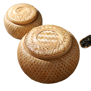 Natural Eco-Friendly Multifunction <b>Bamboo</b> Woven Box Storage Basket Tea Canister <b>Container</b> - Product Image 1