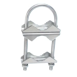 Pince de mât d'antenne double Mâchoire en V Support de montage Boulons en U Collier de serrage de tuyau à tuyau 2 jeux pour antenne CB extérieure - Product Image 5