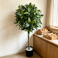 Petit arbre artificiel de laurier en pot, forme boule sucette, à tronc unique, pour décorations de mariage, de bureau et de maison