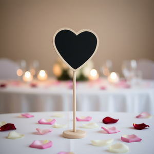 Base de Madera para Pizarra con Forma de Corazón, 18x8x7cm, Decoración de Mesa, Centro de Mesa para Bodas - Product Image 3