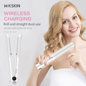 2-in-1 Cordless PTC LED Hair Straightener Curler 3D Floating Plates Portable <b>USB</b> Rechargeable Household RV Hotel Use - Product Image 2
