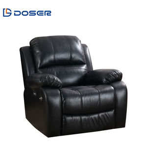 DOSER Moderner Einzelner Elektrischer Relaxsessel mit Massagefunktion, Lederpolsterung, Metallbeinen, Handyhalterung & USB-Anschluss - Product Image 1