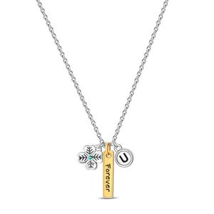 Collar con Colgante <span class=keywords><strong>de</strong></span> Plata 925 Chapado en Oro Rosa <span class=keywords><strong>de</strong></span> Estilo Lujoso con Piedras <span class=keywords><strong>de</strong></span> Circonio, Cadena <span class=keywords><strong>de</strong></span> <span class=keywords><strong>Eslabones</strong></span>, Diseño Original para Parejas, para Mujer - Product Image 6