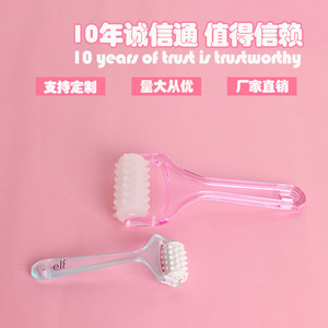 Masajeador con rodillos de plástico, tipo aguja rosa y azul, para cuello, cintura, piernas, espalda, pies, cabeza, 19x9x3,5 cm - Product Image 1