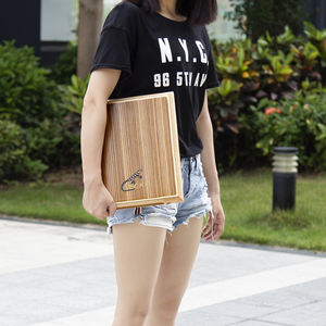 กล่องกลองลายหนังแพะธรรมชาติ2แผ่นสำหรับ<span class=keywords><strong>ต</strong></span>ั้งสแ<span class=keywords><strong>นร</strong></span>์เครื่องดน<span class=keywords><strong>ต</strong></span>รี<span class=keywords><strong>ต</strong></span>ามท้องถนนแบบเคาะแบบพกพากล่องไม้สำหรับเดินทาง - Product Image 3