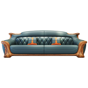 Sillón de Cuero Estilo Europeo de Lujo para Villa o Apartamento Grande, con Capa Superior de Madera Maciza y Cuero Vacuno, Hecho en Guangdong, Estilo Europeo, Ébano L - Product Image 4
