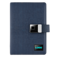Gran oferta, cuaderno A5, diario, logotipo de marca personalizado, agenda, Banco de energía, Bloc de notas con bloqueo de huellas dactilares y cargador de cable USB